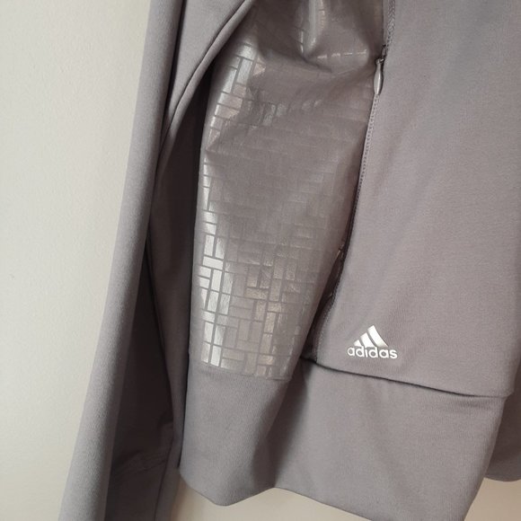 Adidas Women's Grey Full Zip Jacket Sweatshirt Size XL - Picture 4 of 13